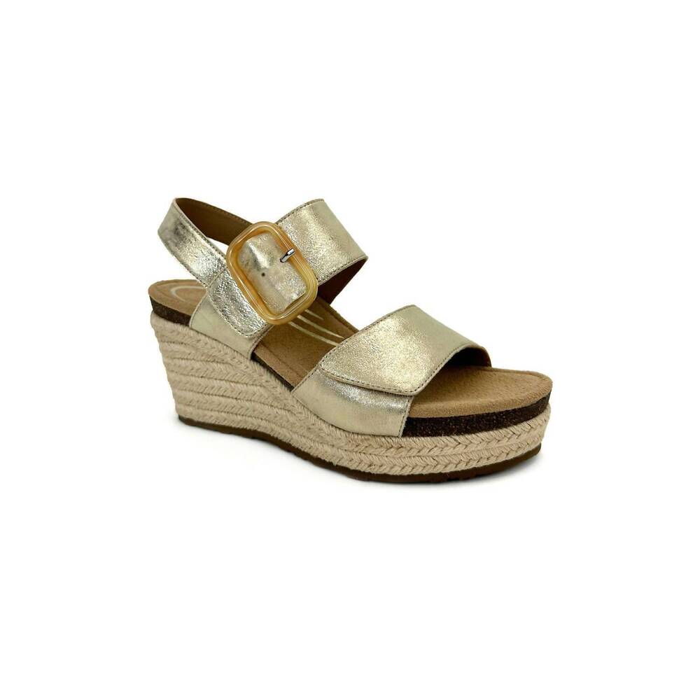 NEW AETREX women's ashley wedge sandal in champagne